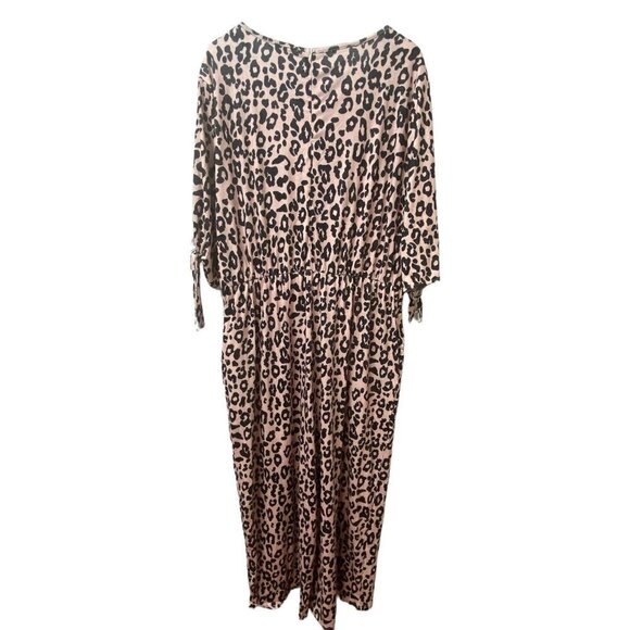 Leopard Jumpsuit Plus Size 2X Black Pink Leopard Stretch Jersey NWOT - Picture 6 of 12